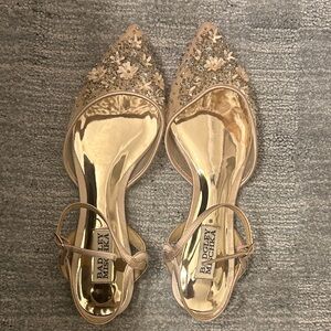 Badgley Mischka Gold Embellished Heels